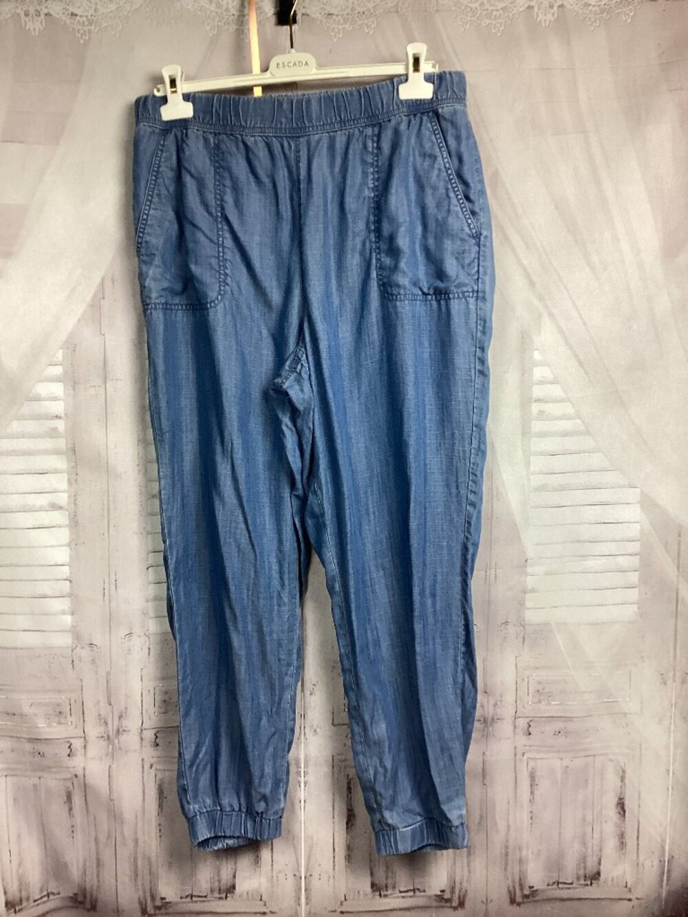 The Talbots Jogger Chambray Pant Blue L